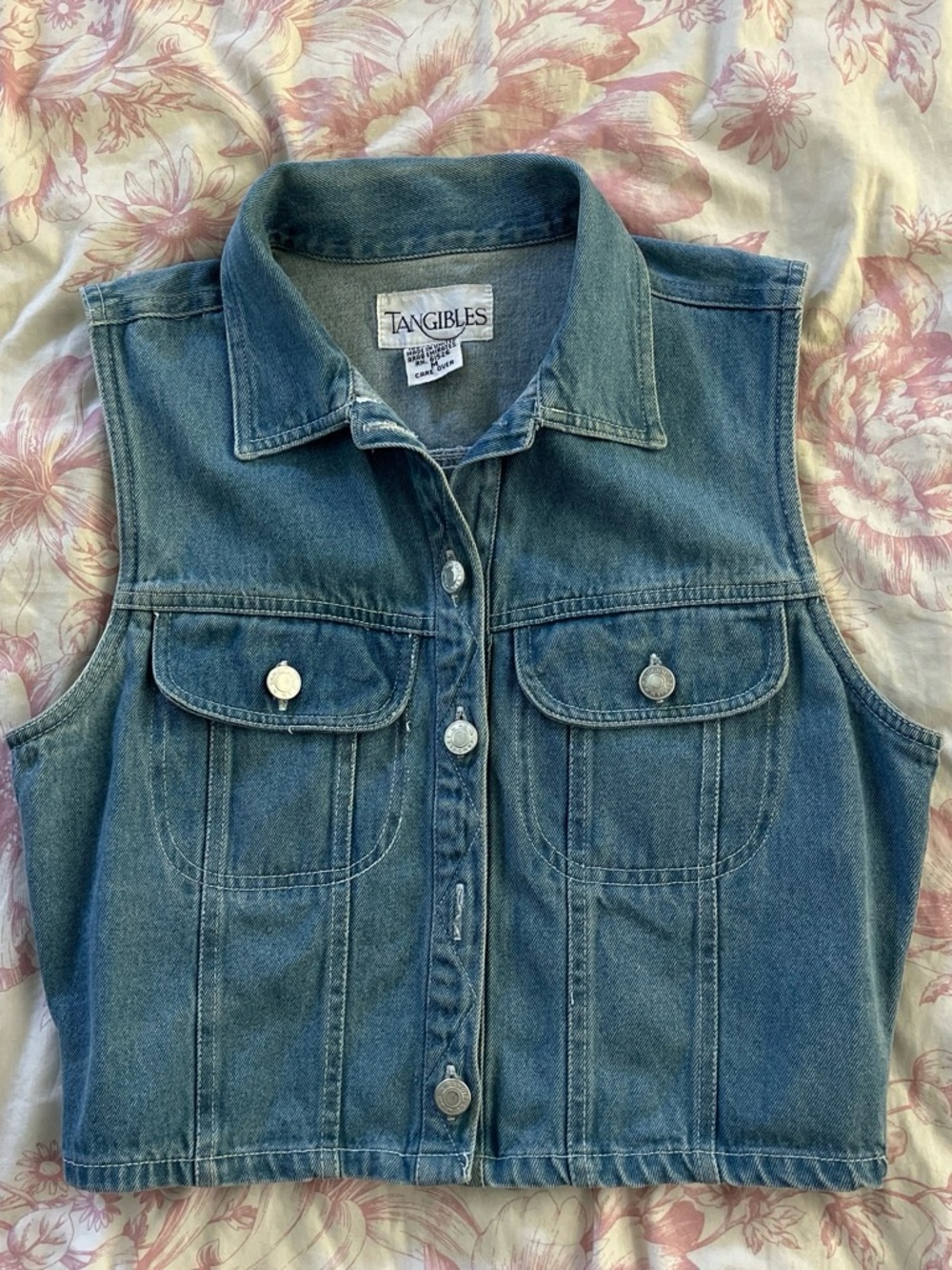 Tangibles Blue Denim Button-Down Vest